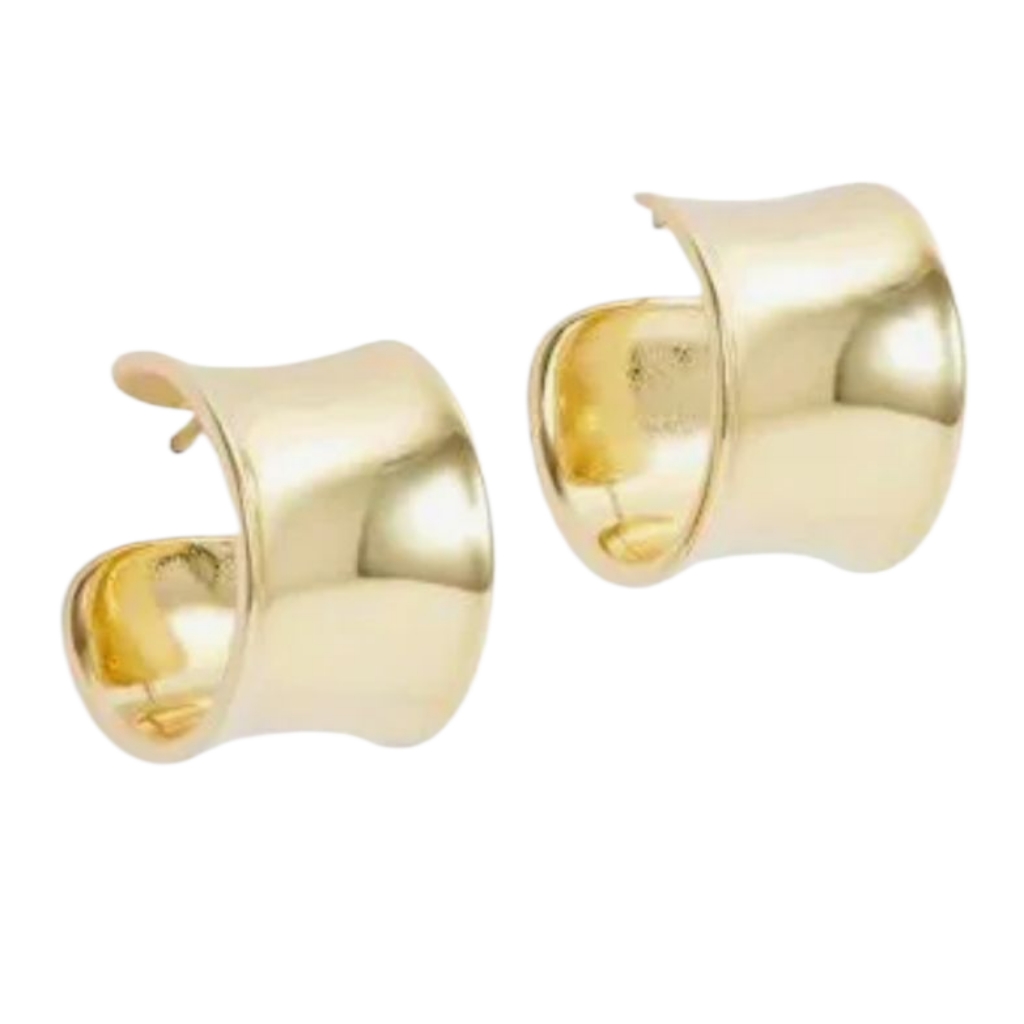 Panacea Wide Hoop Earrings In Gold Nwt